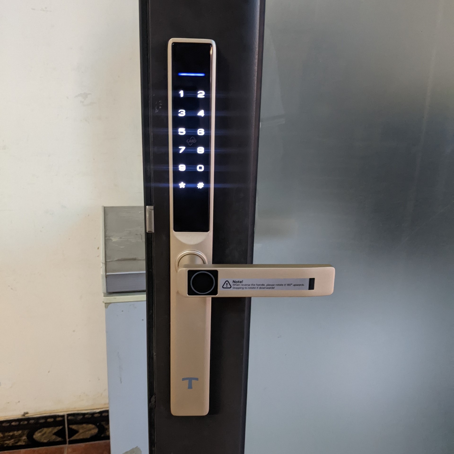 Khóa vân tay Tenon AL6 wifi, chống nước cho cửa nhôm